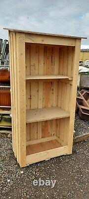Wooden log storage with 3 shelves