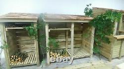 Wooden log store, Garden bars, Logs, Boys toys, Patio furniture, Barbeque