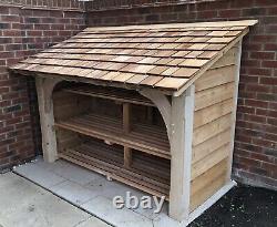 Wooden log store, heavy duty, Cedar shingles not included