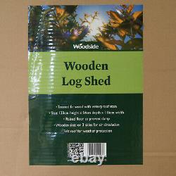 Woodside Treated Wooden Heavy Duty Log Store Garden Storage Shed