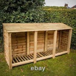 XL Wooden Log Store, Firewood Storage, Outdoor Wood Store W2660xH1310xD690MM