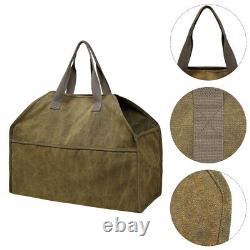 2 pièces Sac à bûches en toile pour cheminée, rangement en bois, transportabilité