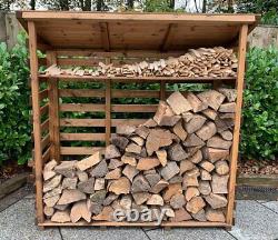 Abri à bois en bois extra-large haut pour le stockage de bûches de bois de chauffage dans le jardin