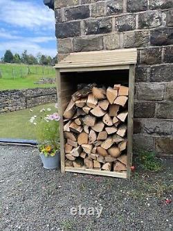 Abri à bûches de jardin en bois pour stockage de bois de chauffage en extérieur