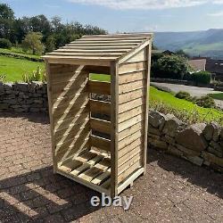 Abri à bûches de jardin en bois pour stockage de bois de chauffage en extérieur