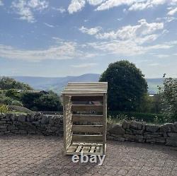 Abri à bûches de jardin en bois pour stockage de bois de chauffage en extérieur