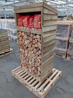 Abri à bûches en bois dur pour jardin, entrepôt de bois de chauffage, 125 £ chacun, traité en tanalise.