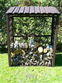 Abri à bûches en bois pour le stockage de bois de chauffage en extérieur dans le jardin, modèle 6