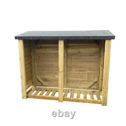 Abri à bûches robuste feutré en bois pour jardin 5X4 (Hauteur en pieds x Largeur en pieds)