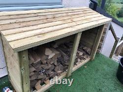 Abri à bûches robuste pour jardin en bois (LIRE LA DESCRIPTION DIFFÉRENTES TAILLES DISPONIBLES)