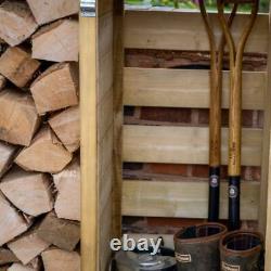 Abri à outils verrouillable en bois pour bûches de bois de chauffage 6'5 x 2'3 pieds Garantie de 15 ans Livraison gratuite