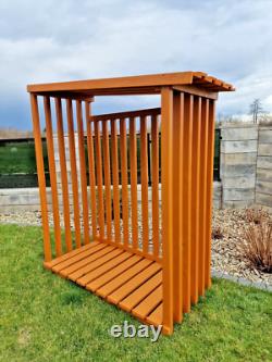 Abri de bûches en bois pour le stockage de bois de chauffage en extérieur dans le jardin Modèle 26