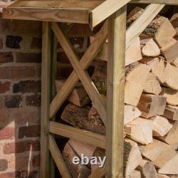 Abri de jardin en bois de taille moyenne avec toit en pente pour ranger les bûches