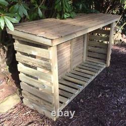 Abri de jardin en bois pour bûches robuste 4 X 6 (hauteur pieds X largeur pieds)