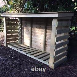 Abri de jardin en bois pour bûches robuste 4 X 6 (hauteur pieds X largeur pieds)