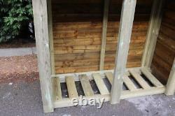 Abri de jardin en bois robuste pour bûches 4X5 (hauteur pieds x largeur pieds)