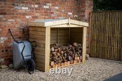 Abri de jardin en bois traité sous pression avec chevauchement de la forêt de stockage de journal de jardin