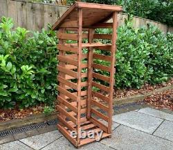 Abri de jardin pour bûches de bois de chauffage en bois extra grand et extra haut