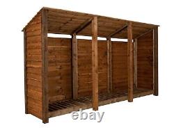 Abri de jardin pour le stockage du bois Triple Bay 6ft Bois de chauffage Extérieur Hangar pour le feu en bois Déstockage