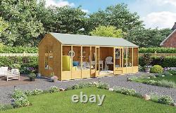 Cabane en rondins d'été 20 X 10 Maison d'été en bois Cabanes de jardin Hangar de rangement Petra Rev