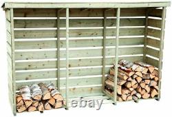 Charles Bentley Fsc Nordic Spruce Wooden 3 Log Store Entreposage Du Bois De Chauffage Lourd