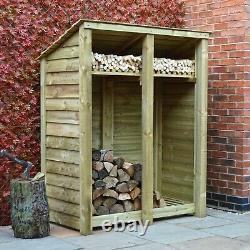 Cottesmore 6ft Outdoor Wooden Log Store Reversed Roof Uk Hand Made