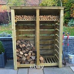 Cottesmore 6ft Outdoor Wooden Log Store Reversed Roof Uk Hand Made