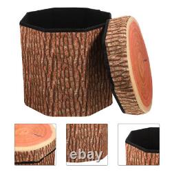 Coussin en bois de bûche, table en tronc d'arbre, tabouret de rangement en bois, style enfant