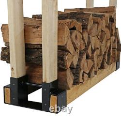 Empileur de bûches pour bois de chauffage en plein air, support de rangement pour bûches, en bois