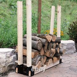 Empileur de bûches pour cheminée avec rangement en bois pour bûches de bois de chauffage