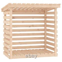 Étagère à bois de chauffage en pin massif Abri à bois en bois Support à bûches Bois de chauffage E9R7