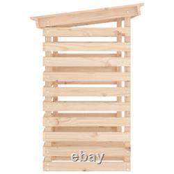 Étagère à bois de chauffage en pin massif Abri à bois en bois Support à bûches Bois de chauffage E9R7