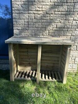 Etagère à bois de chauffage robuste pour le jardin en plein air de 5 pieds