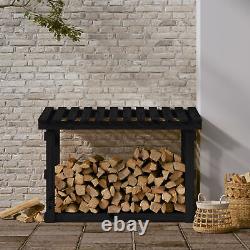 Étagère en bois massif pour bûches de pin, stockage de bois de chauffage en bois, abri en bois, support de bûches, bois de charpente H6Z4