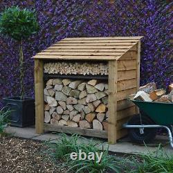 Greetham 4ft Outdoor Wooden Log Store Également Disponible Avec Portes Uk Hand Made