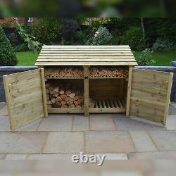 Hambleton 4ft Outdoor Wooden Log Store Également Disponible Avec Portes- Uk Hand Made