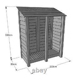 Hangar de rangement pour outils en bois et bûches Normanton 6 pieds de hauteur x 7 pieds de large Unité de stockage d'outils