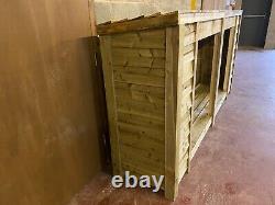 Heavy Duty Large 8ft Wooden Log Store (disponible Avec Portes)