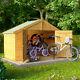 Jardin En Bois Rangement De Vélo Extérieur Log Store Tongue & Groove Apex Outil Mini Shed