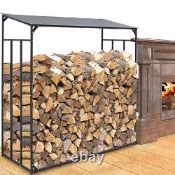 Magasin de bois en métal lourd pour le stockage de bûches de bois de chauffage de jardin