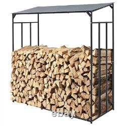 Magasin de bois en métal lourd pour le stockage de bûches de bois de chauffage de jardin