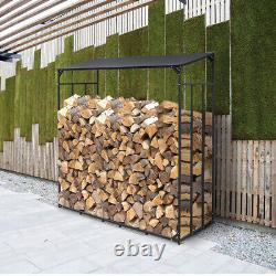 Magasin de bois en métal lourd pour le stockage de bûches de bois de chauffage de jardin