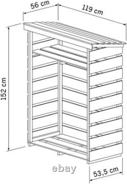 Magasin de bûches de jardin en bois FSC de petite taille, robuste et résistant pour le stockage de bois de chauffage