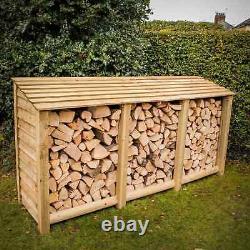 Magasin de bûches en bois XL, rangement de bois de chauffage, magasin extérieur en bois W2660xH1310xD690MM