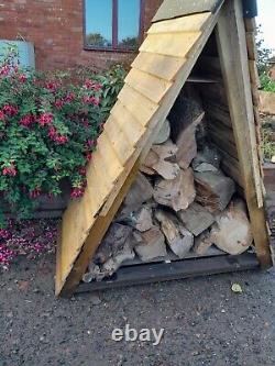 Nouveau stockage de bûches en bois pour le jardin extérieur, bois de chauffage traité Tanalised