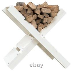 Porte-bûches en pin massif Rangement de bois de chauffage en bois Support en bois pour cheminée N8O2