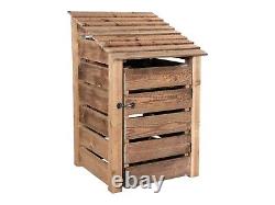 Range-bûches en bois, stockage de bois de chauffage à lattes (L-79cm, H-126cm ou 180cm, P-88cm)
