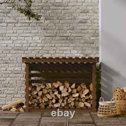 Range-bûches en pin massif en bois Solide Étui à bûches en bois Abri à bois Support de bûches Bois H7T9