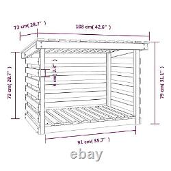 Range-bûches en pin massif en bois Solide Étui à bûches en bois Abri à bois Support de bûches Bois H7T9