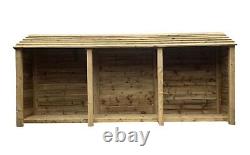 Rangement de bois de chauffage en extérieur en bois W-335cm H-150cm D-86cm Jardin